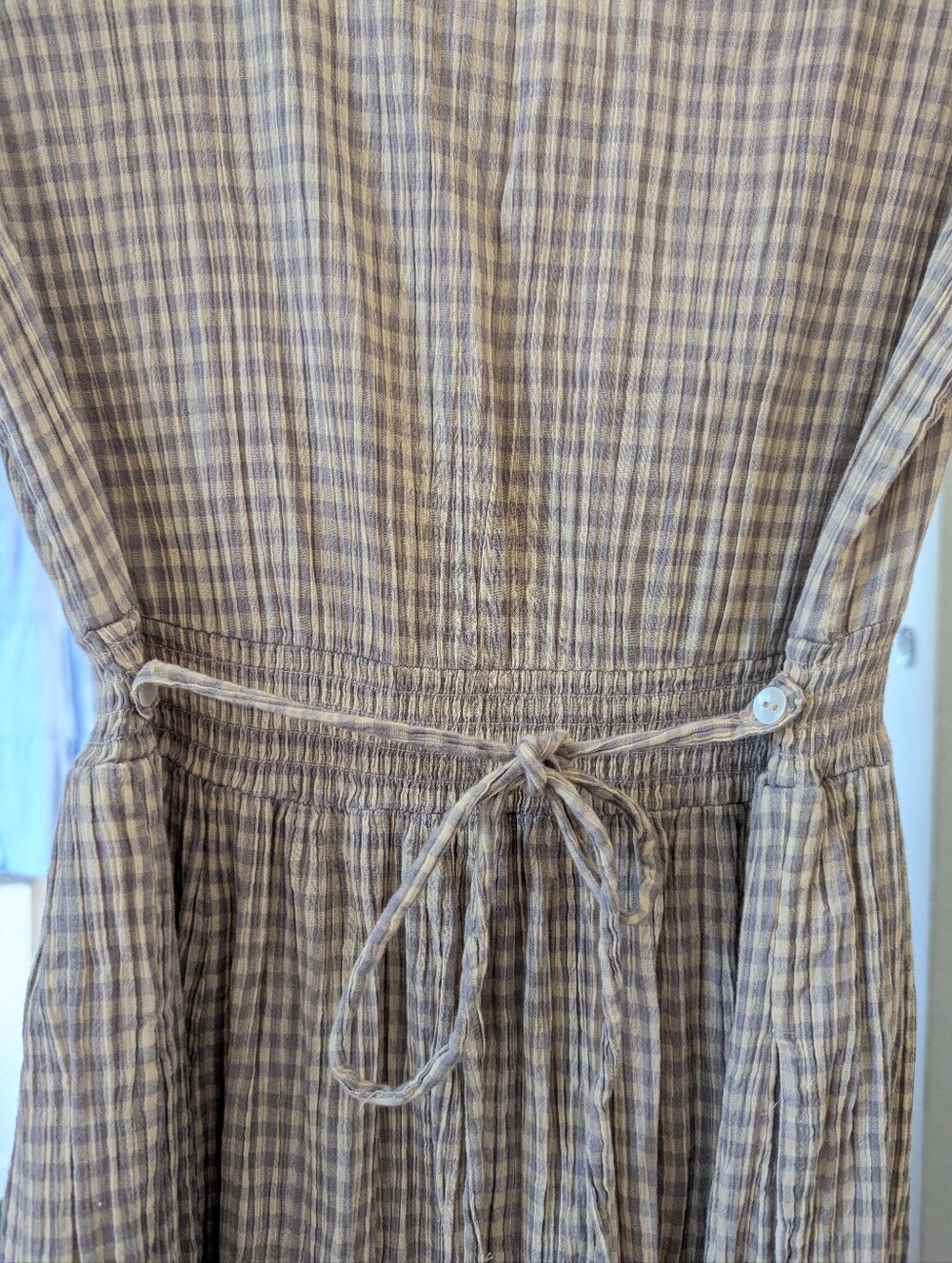 ๐ธ Vintage-Inspired April Cornell Gingham & Lace Maxi Dress ๐ธ - Picture 6 of 6